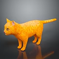 Orange Cat Character Model With Bright Fur And Realistic Standing Features