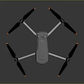 Gray Drone With Four Black Propellers And Front Camera Design