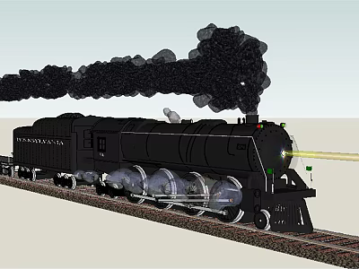modern train steam train 3d model