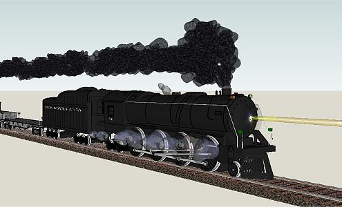 modern train steam train 3d model