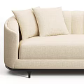 Modern Beige And Teal Sectional Sofa With Curved Armrests Tufted Back And Cushions