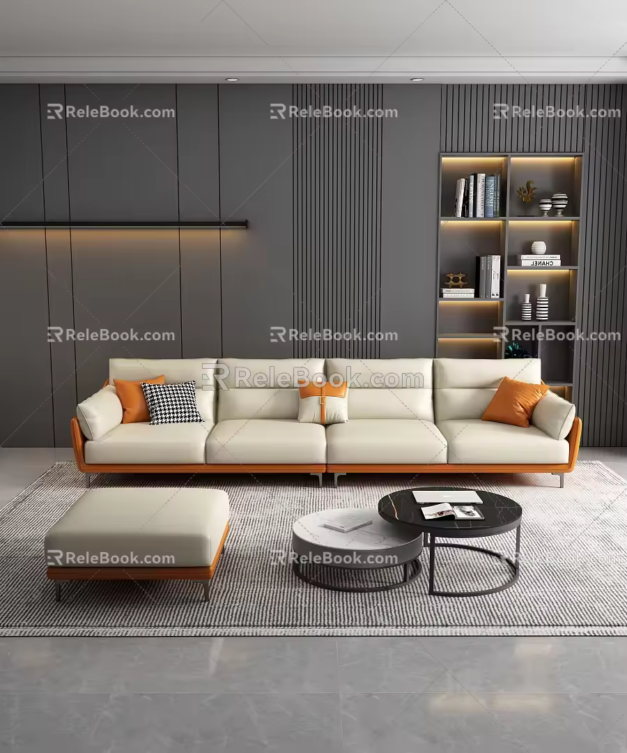 Modern Sofa Coffee Table Combination Sofa 3d model