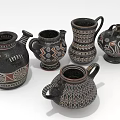 Handcrafted Decorative Pottery Vases With Intricate Patterns And Various Shapes For Home