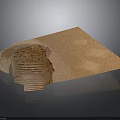 Ancient Broken Stone Tablet With Textured Surface And Layered Structure On Dark Background