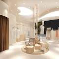 QUICK Modern Clothing Store Interior With White Mannequins Plants And Minimalist Design