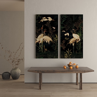 New Chinese abstract landscape retro oil painting 3d model