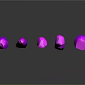 Purple Crystal Decorative Ornament Set with Various Shapes and Shiny Reflective Surfaces