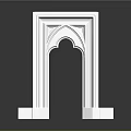 White Arched Architectural Component With Simple Doorway Frame And Pedestal Base 3d model