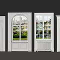 Modern White Double Doors Interior Design With Glass Panels And Windows