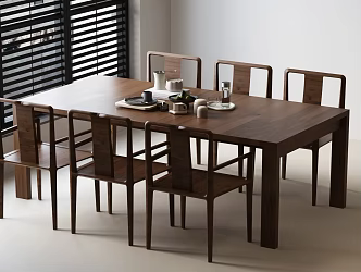 New Chinese Dining Table and Chair Combination Song Dining Table and Chair Combination New Chinese Middle Ancient Dining Table and Chair Song Middle Ancient Dining Table and Chair Dining Table Decoration Dining Table and Chair New Chinese Dining Table and 3d model