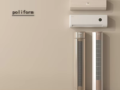Poliform Wall Mounted Air Conditioners And Floor Fans For Modern Home Interior 3d model