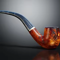 Handcrafted Wooden Smoking Pipe With Curved Stem And Smooth Finish Design