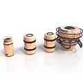 Decorative Wooden Barrel Containers With Metal Bands And Different Sizes
