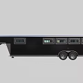 Black Functional Horse Transport Trailer With Multiple Windows And Dual Axle