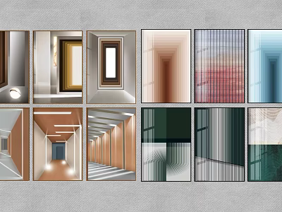 Modern Corridor Interior Designs With Various Materials And Lighting Effects 3d model