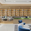 Book Art Decoration In Modern Library Interior Design 3d model