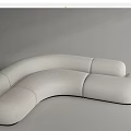Modern White Curved Fabric Sectional Sofa For Living Room Interior Design