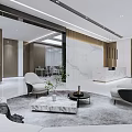 Modern Front Desk Real Estate Lobby 3d model