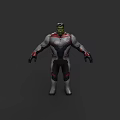 Hulk Superhero Character In White Red Black Armor Suit Standing Pose