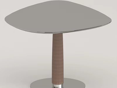 Sleek Modern Mushroom Shaped Table With Textured Brown Leg And Circular Base 3d model