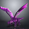 Purple Mythical Dragon Creature With Iridescent Wings And Scales In Fantasy Art