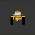 Rough Terrain Suitable For Yellow Off Road Vehicle With Large Tires And Cartoon Design