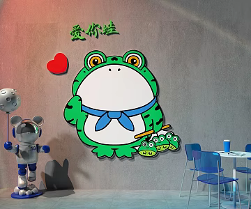 punch-in photo wall camping punch-in photo wall milk tea shop punch-in area barbecue shop punch-in area 3d model