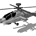 Military Attack Helicopter With Main Rotor And Radar Dome Front Cannon And Weapon Pylons Design
