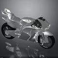 Modern Silver Motorcycle With Sleek Aerodynamic Design Shiny Metallic Body And Reflection