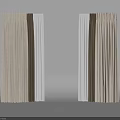 Modern Simple Curtains With Beige Dark Brown White Pleated Texture Design 3d model