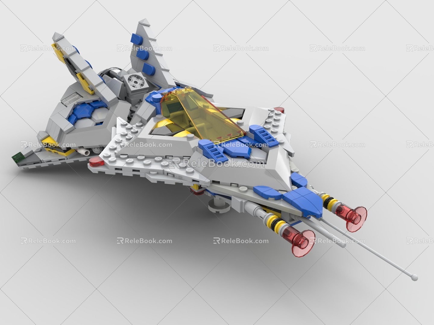 LEGO toy building blocks universe battleship sci-fi fighter plane 3d model