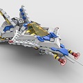 LEGO toy building blocks universe battleship sci-fi fighter plane 3d model