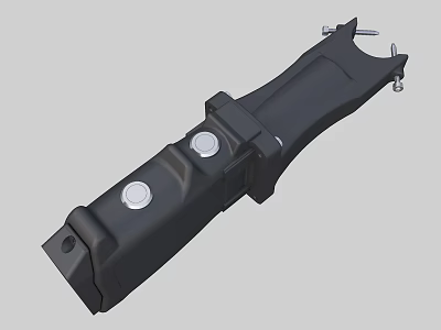 Black Industrial Equipment Component With Circular Buttons And Metal Fastening Structure 3d model