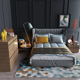 Double bed 3d model
