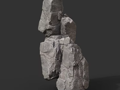 Natural Stone And Wood Decorative Structure With Textured Surfaces And Rustic Design 3d model
