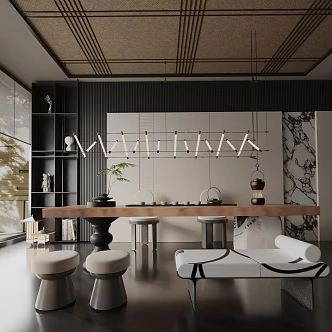 Modern table combination 3d model