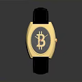 Elegant Golden Dial Watch With Black Leather Strap And Classic Design