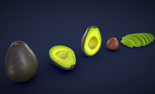 Avocado Stylized Avocado Cartoon Avocado Cartoon Avocado Cartoon Fruit 3d model