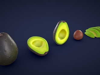 Avocado Stylized Avocado Cartoon Avocado Cartoon Avocado Cartoon Fruit 3d model