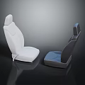 Modern Car Seats With White And Dark Upholstery And Stylish Design