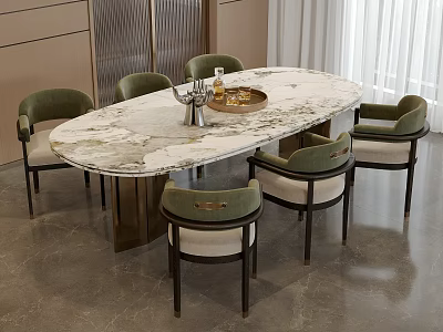 Modern Dining Table and Chair 3d model