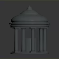Classical Architectural Model With Dome Top And Supporting Columns Structure