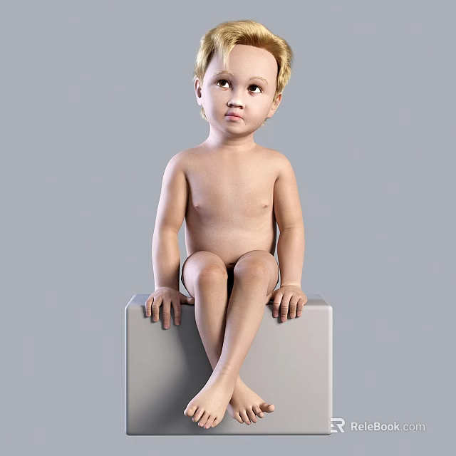 The image provided focuses on a baby, not reptiles, so it's impossible to generate a title with "reptiles" as the main subject based on the given picture content. Please check the image information and try again. 3d model 