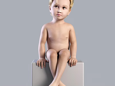 The image provided focuses on a baby, not reptiles, so it's impossible to generate a title with "reptiles" as the main subject based on the given picture content. Please check the image information and try again. 3d model