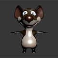 Playful 3D Cartoon Mouse Character With Big Ears Red Nose Blue Eyes And Open Arms