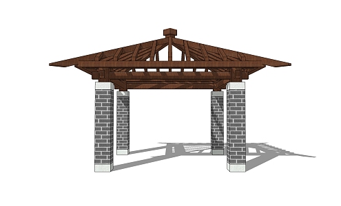 New Chinese pavilion porch New Oriental Zen pavilion 3d model