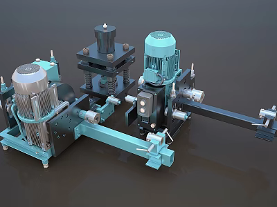 Industrial Equipment With Electric Motors Mechanical Shafts And Control Units 3d model