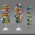 Colorful Inflatable Column Decorations With Polka Dot Balloons And White Base