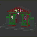 Scenic Classical Architectural Model With Archway Sculptures Pediment And Detailed Structure