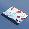 Open Decorative Magazine With Various Colorful Patterns Pages And Text Boxes 3d model